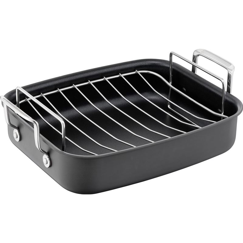 Jamie Oliver by Tefal – Professional Series Hard Anodised Non-Stick Roaster and Rack 26x32cm
