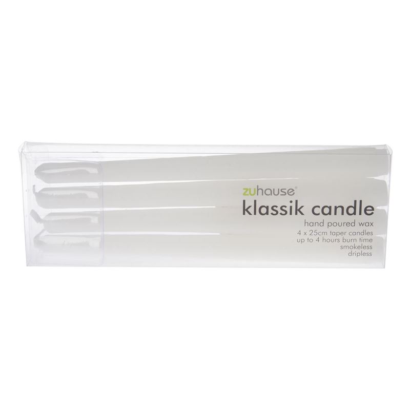 Zuhause – Klassik Taper Candle 25cm Set of 4 White