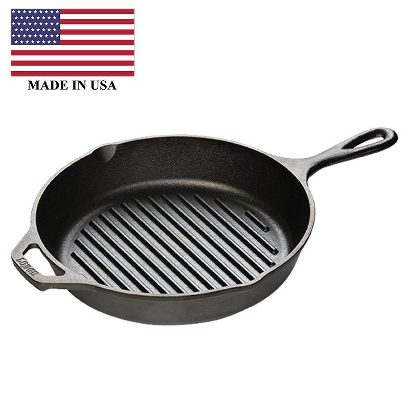 Lodge – Logic Cast Iron Round Grill 25.4cm (Made in the U.S.A)