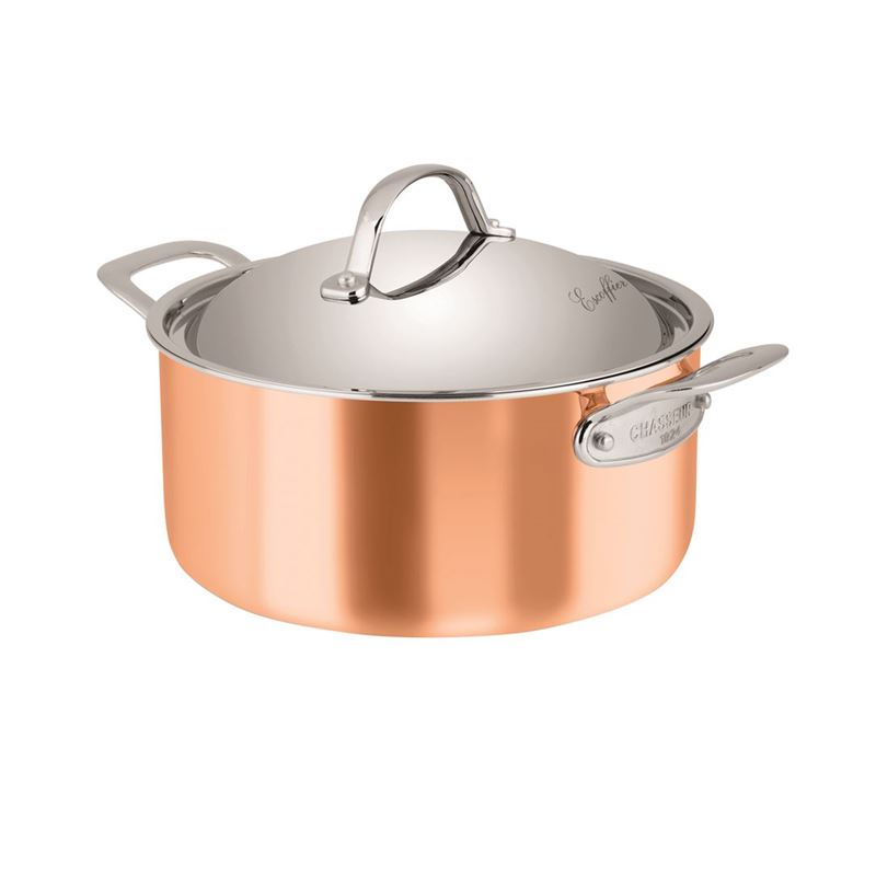 Chasseur – Escoffier Copper and Stainless Steel Tri-Ply 24cm 4Ltr Covered Casserole