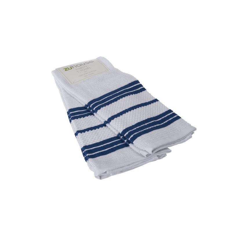 Zuhause – Johnson Stripe Thirsty Tea Towel 40x66cm Navy Set of 2