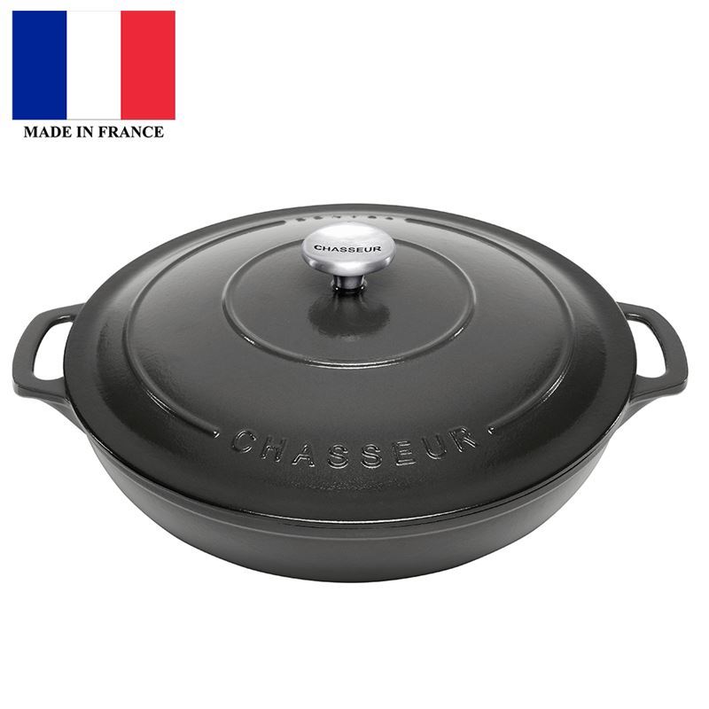 Chasseur Cast Iron – Caviar Round Casserole 30cm/2.5ltr (Made in France)