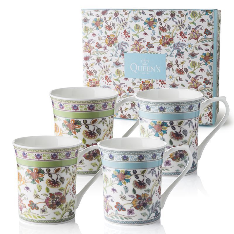 Queens – Antique Floral Mug 220ml Set of 4