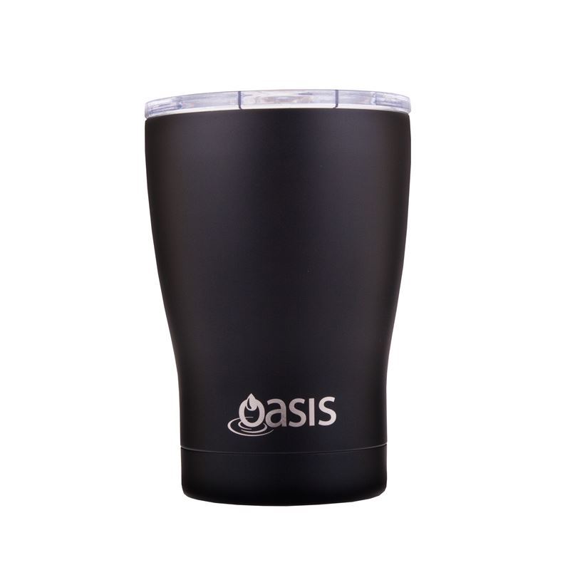 Oasis – Stainless Steel Double Wall Insulated Reusable Coffee Cup 340ml Matt Black