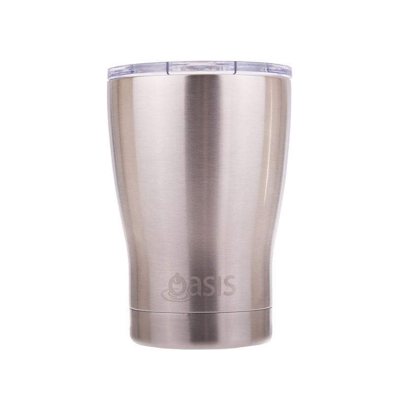 Oasis – Stainless Steel Double Wall Insulated Reusable Coffee Cup 340ml Silver