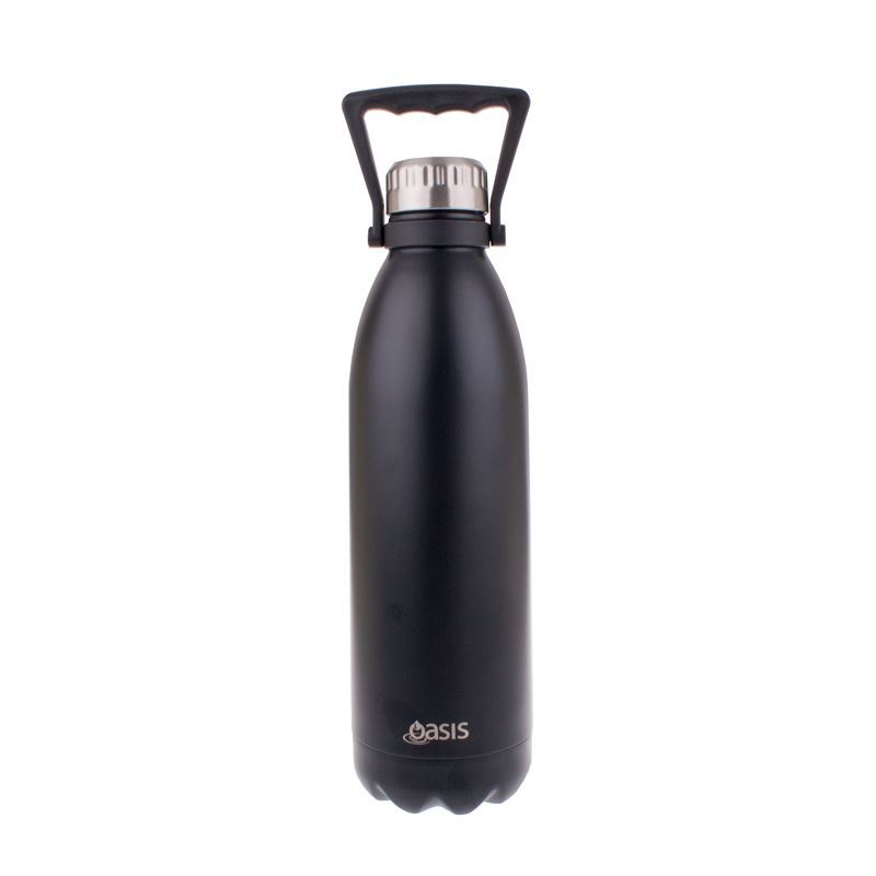 Oasis – Stainless Steel Double Wall Insulated Drink Bottle with Handle 1.5Ltr Matte Black
