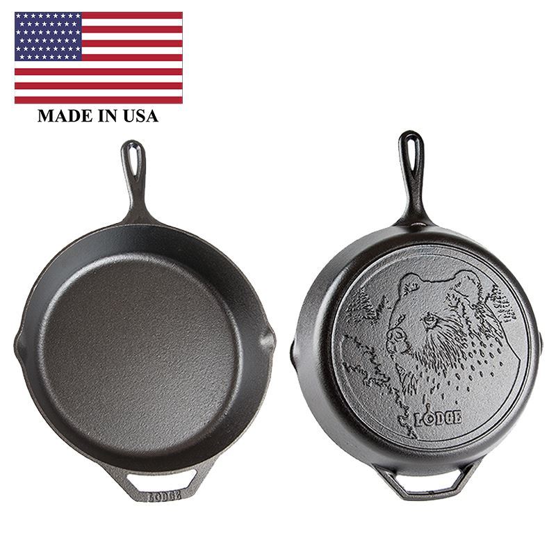Lodge – Logic Cast Iron Skillet 30cm with Bear (Made in the U.S.A)