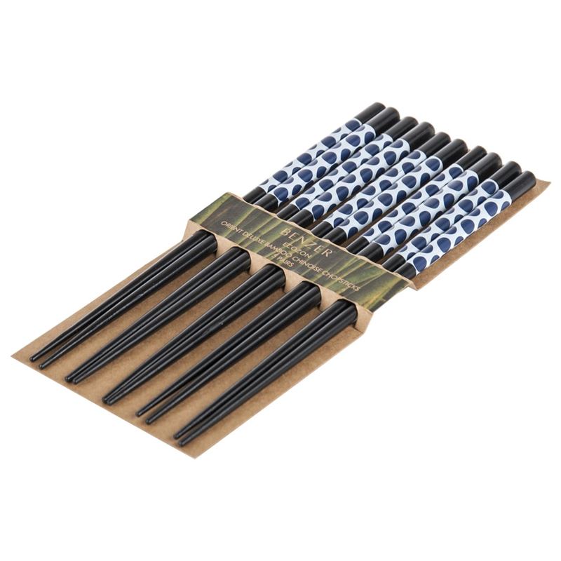Benzer – Ecozon Bamboo Orient Collection Bamboo Chopsticks 5 Pairs 22.5cm Design 42