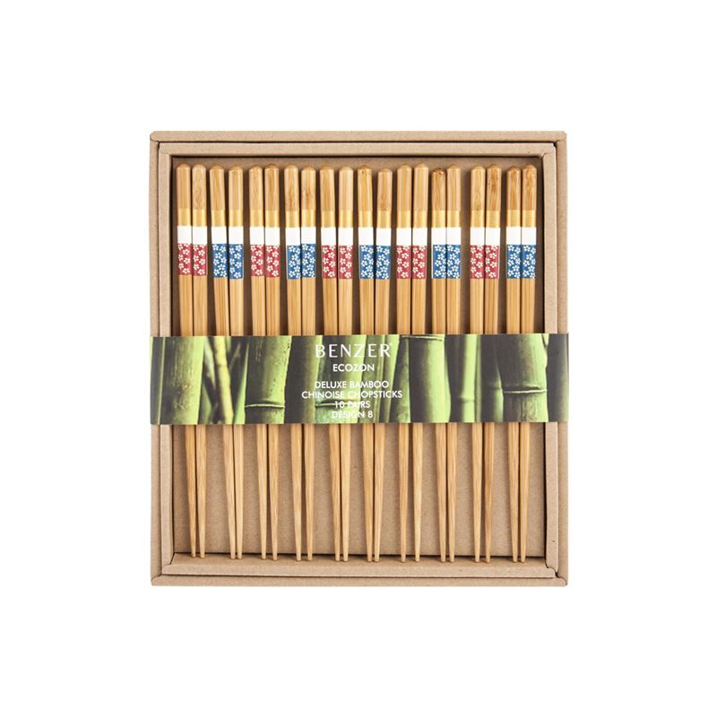 Benzer – Ecozon Bamboo Orient Collection Bamboo Chopsticks 10 Pairs Black Design 8