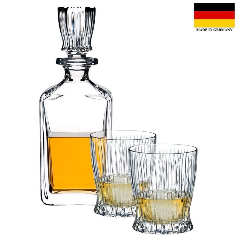 Riedel – Bar Fire 3pc Whisky Decanter and Whisky Glasses (Made in Germany)