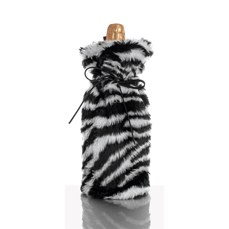Ogilvies Designs – Absolutely Fab Fur Wine Bag Zebra