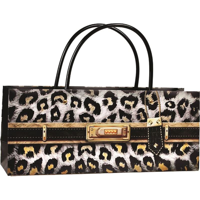 Ogilvies Designs – Gift Bag Box Horizontal Bag Leopard