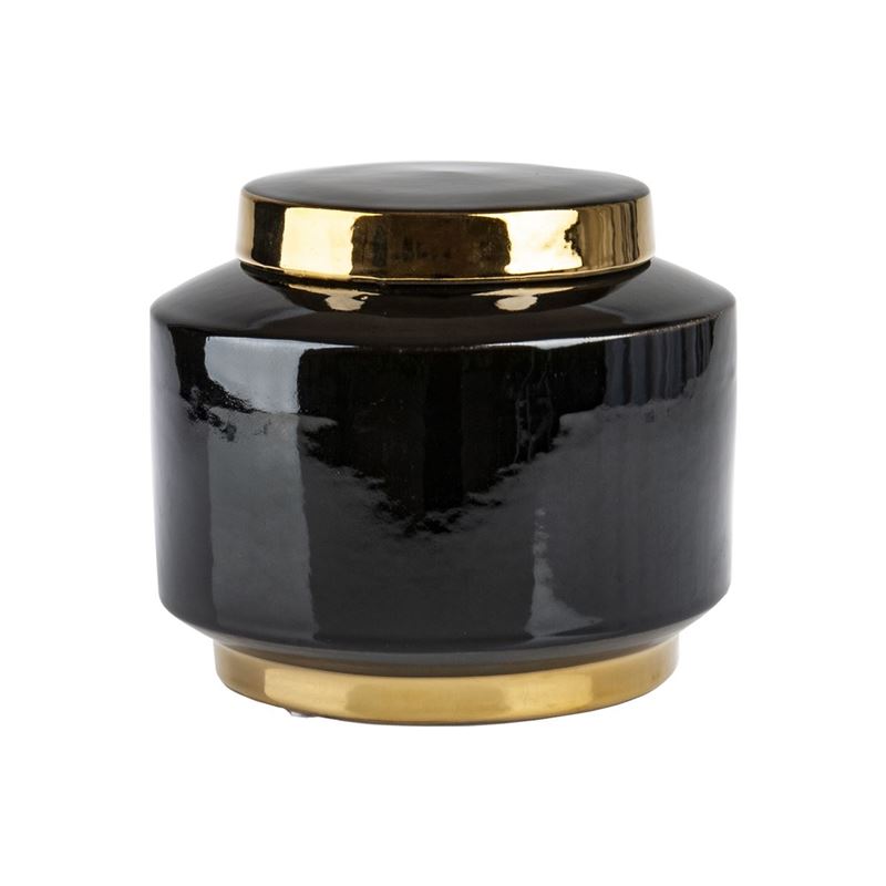 Pimbleton – Luxe Coco Round Temple Jar with Gold Trim 19cm