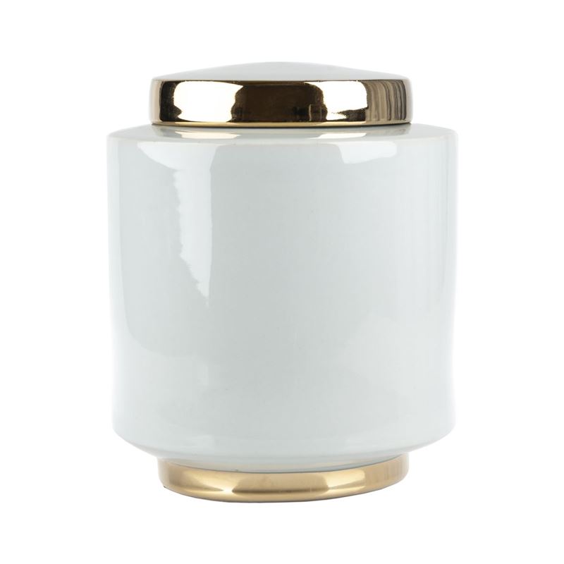 Pimbleton – Luxe Coco Round Temple Jar with Gold Trim 26cm
