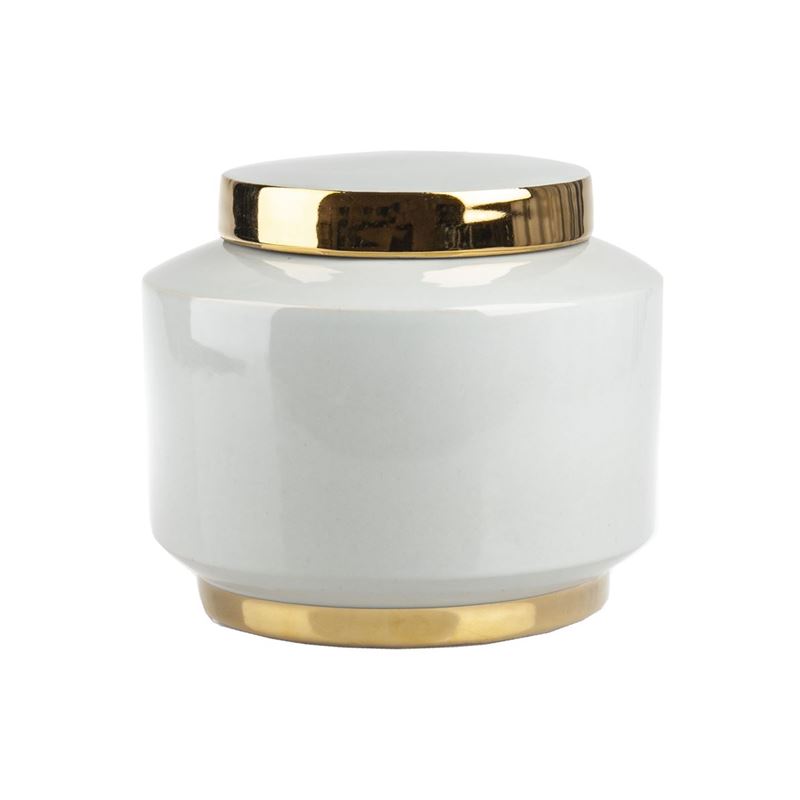 Pimbleton – Luxe Coco Round Temple Jar with Gold Trim 19cm