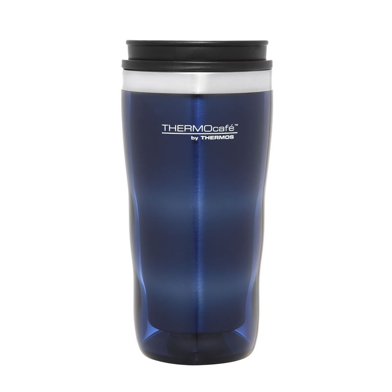 Thermocafé by Thermos – Travel Cup Tall Stainless Steel Inner 470ml Plastic Outer Travel Tumbler Blue
