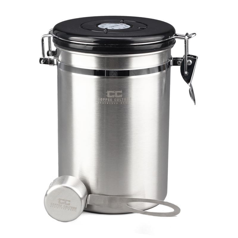 Coffee Culture – Stainless Steel Coffee Canister Large with Co2 Release Valve