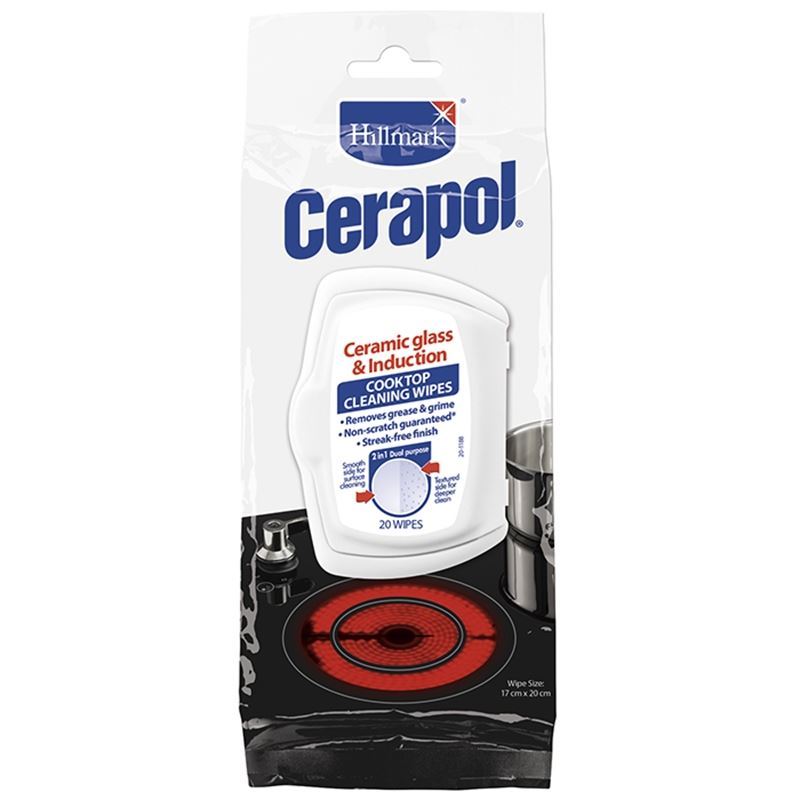 Hillmark – Cerapol Ceramic Glass Cooktop Cleaner Wipes 20 Pack