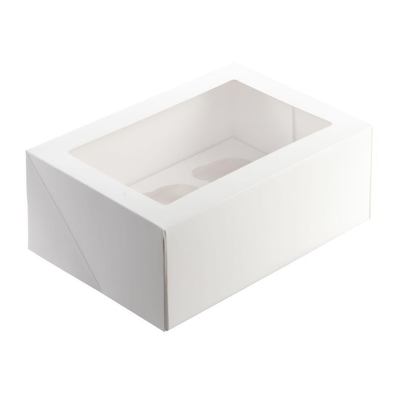 Mondo – White Cupcake Box for 6 Cupcake 25×17.5cm