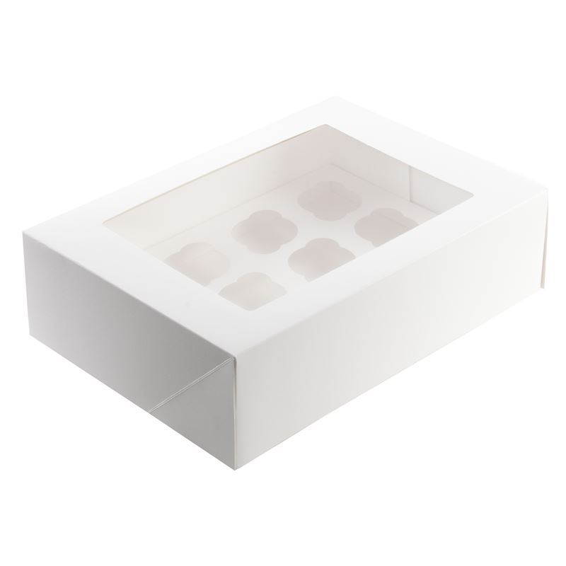 Mondo – White Cupcake Box for 12 Cupcakes 35x25cm
