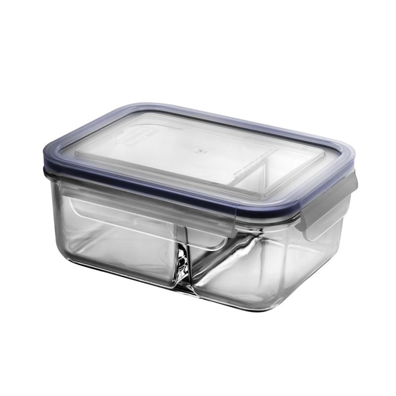 Glasslock – Dual Compartment Tempered Glass Food Container 1Ltr