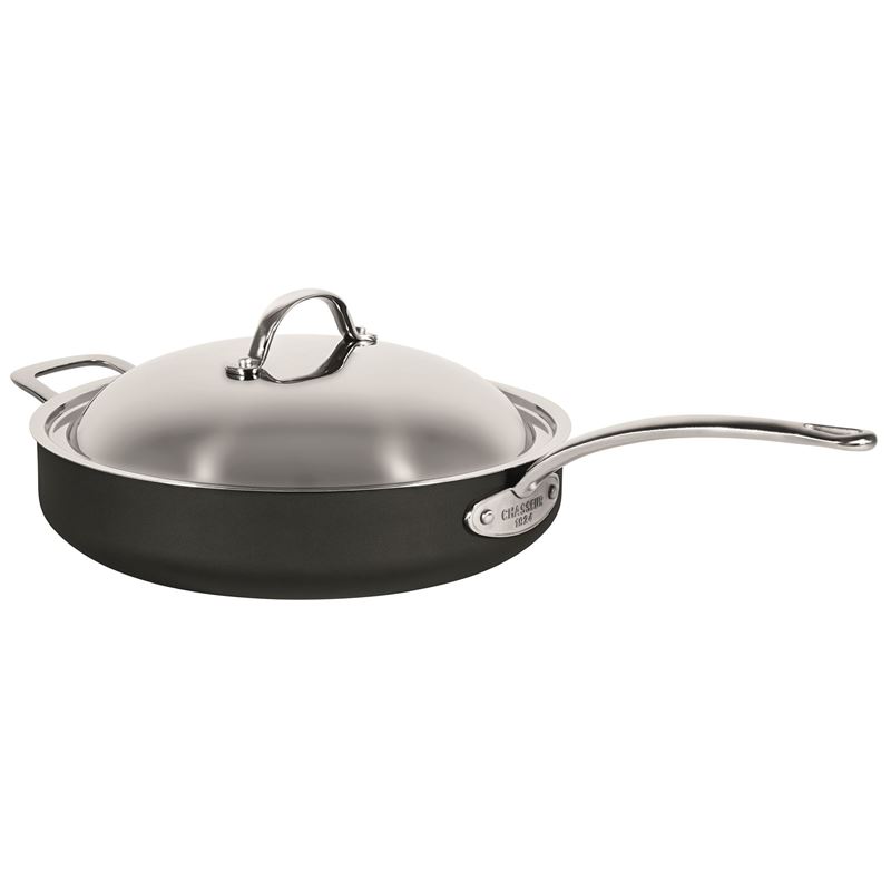 Chasseur – Cinq Etoiles Hard Anodised Non-Stick Saut Pan with Lid 30cm