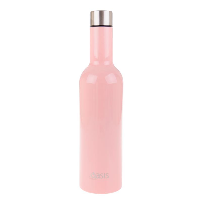 Oasis – Stainless Steel Double Wall Wine Traveler 750ml Soft Pink