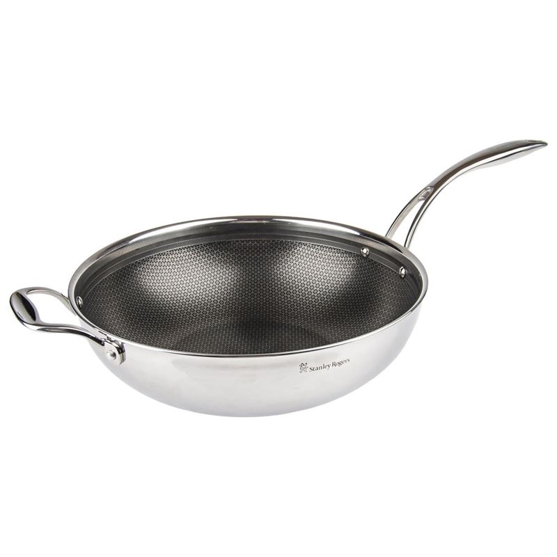 Stanley Rogers – Matrix Tri-Ply Stainless Steel and Non-Stick Wok Pan 32cm