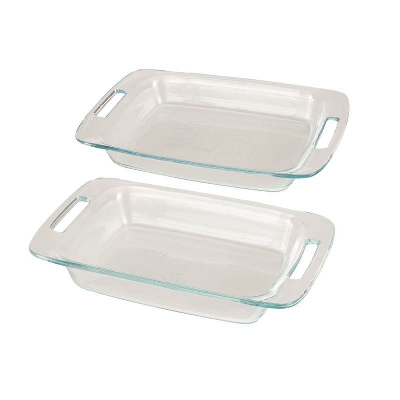 Pyrex – Easy Grab Oblong Baker Set of 2 (Made in the U.S.A)