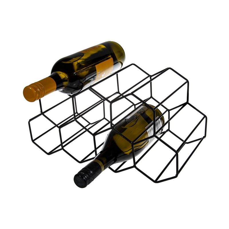 Benzer – Stak Matte Black Wine Rack Holder for 9 Bottles