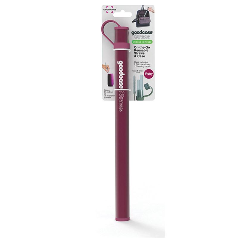 Fusion Brands – Goodcase Reusable Silicone Straw Ruby Set of 2