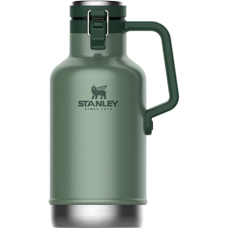 Stanley – Easy Pour Beer Growler Vacuum Insulated Bottle Hammertone Green 1.9Ltr