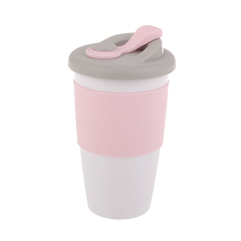 Oasis – Biodegradable Eco Reusable Coffee Cup 454ml Pink