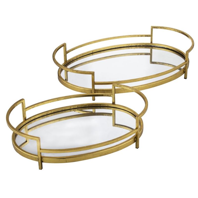 Amalfi – Talbot Set of 2 Mirrored Trays Gold