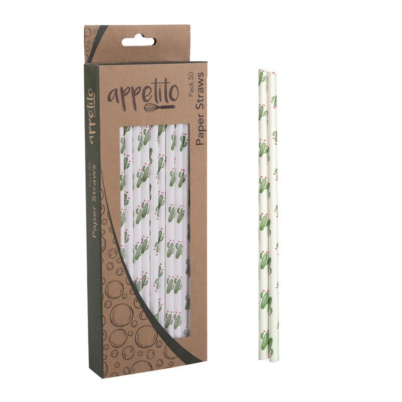 Appetito – Paper Straws Pack of 50 Cactus