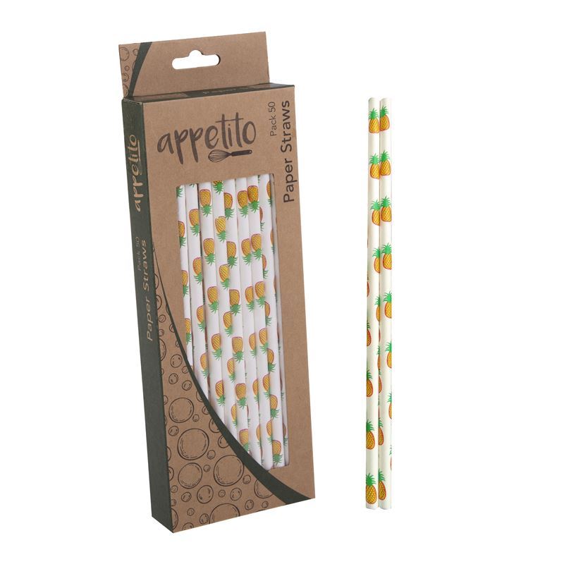 Appetito – Paper Straws Pack of 50 Pineapple