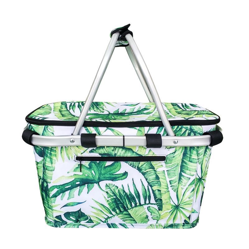 Sachi – Insulated Carry Basket with Lid Jungle Leaf