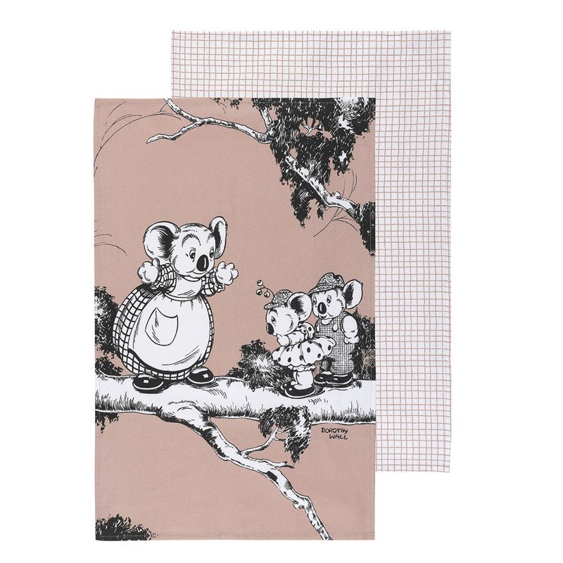 Blinky Bill by Ecology – 100% Cotton Tea Towel Set of 2 Coral