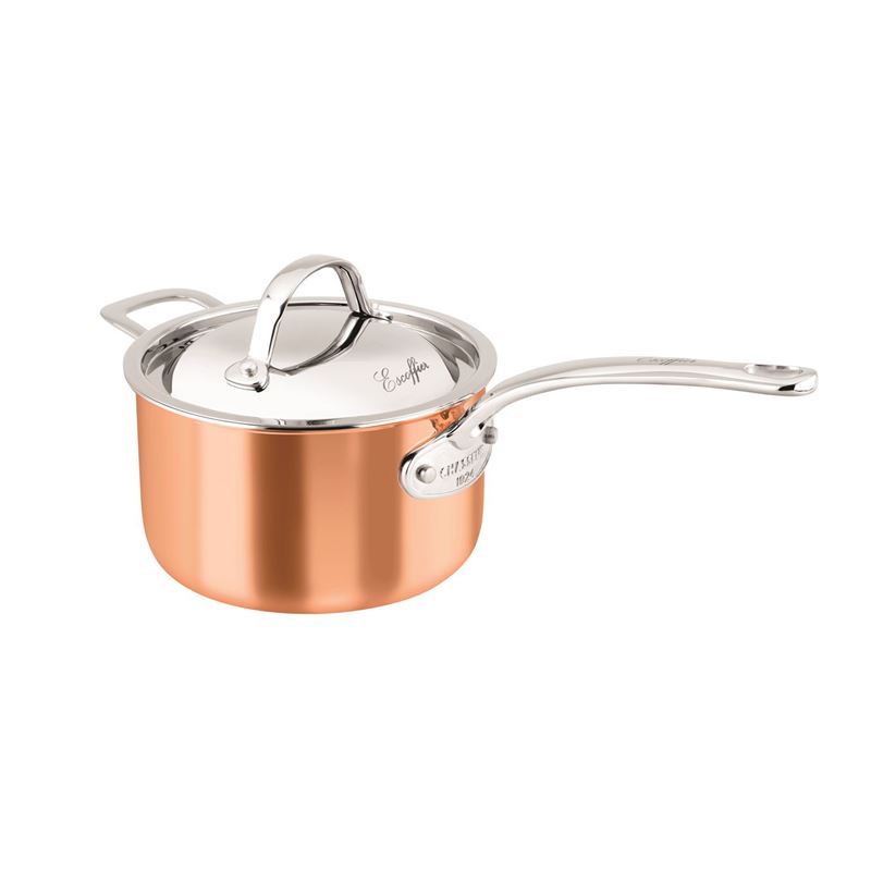 Chasseur – Escoffier Copper and Stainless Steel Tri-Ply 20cm 3Ltr Covered Saucepan