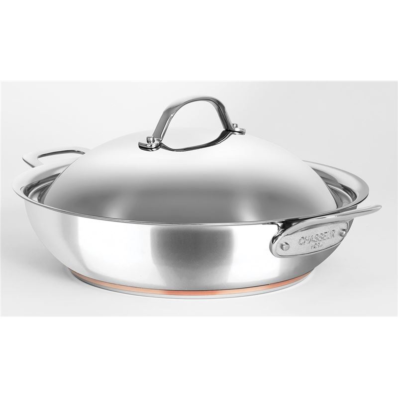 Chasseur – Le Cuivre 32cm 5.6Ltr Stainless Steel Copper Based Chef’s Pan with Lid