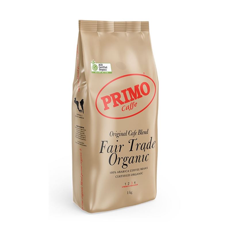 Primo – Original Cafe Blend Fair Trade Organic Coffee Beans 1kg