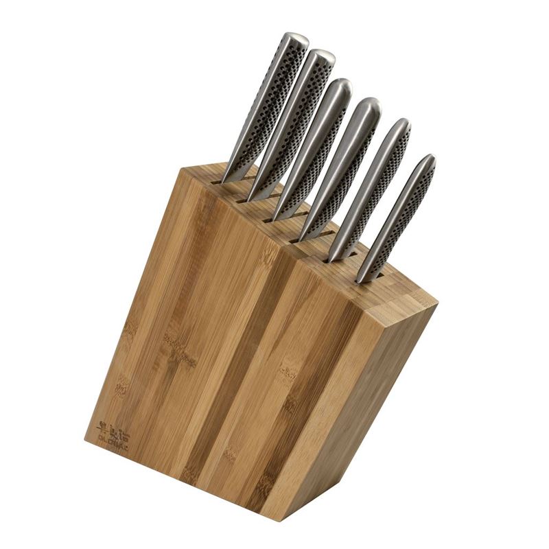 Global – Kyoto7 piece Professional Knife Block Set Bamboo (Made in Japan)