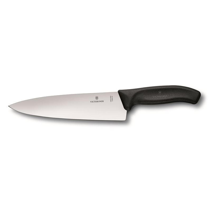Victorinox – Cooks Carving Straight Edge Extra Wide Blade Knife Black 20cm (Made in Switzerland)