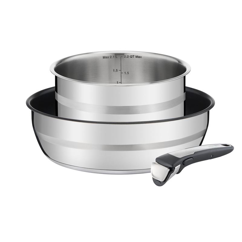 Jamie Oliver by Tefal – Ingenio Space Saving Stacking Induction Stainless Steel 3pc Pot Set