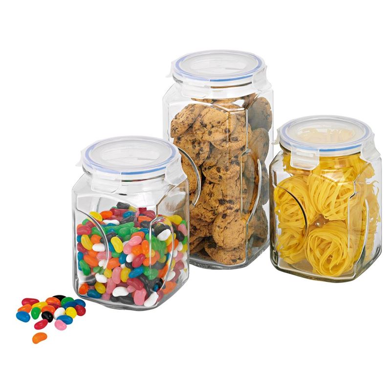 Glasslock – 3pc Glass Canister Set