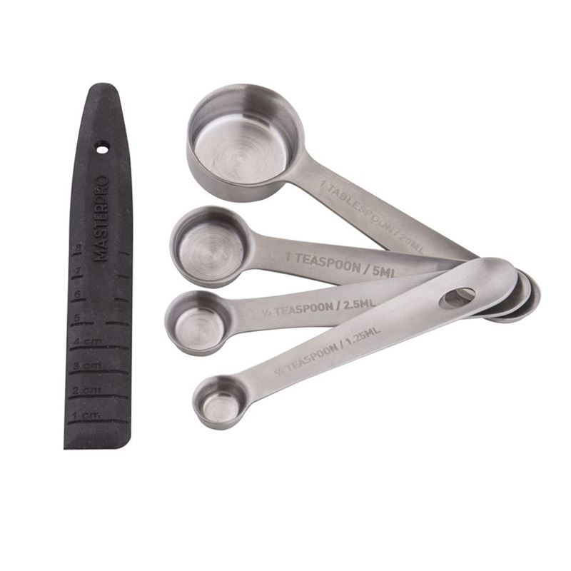 Masterpro – Professional Measuring Spoons with Leveller Stainless Steel Set of 4