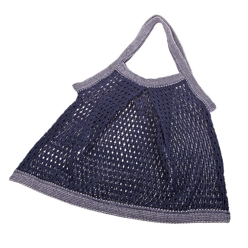 Sachi – Cotton Market String Bag with Short Handle Navy