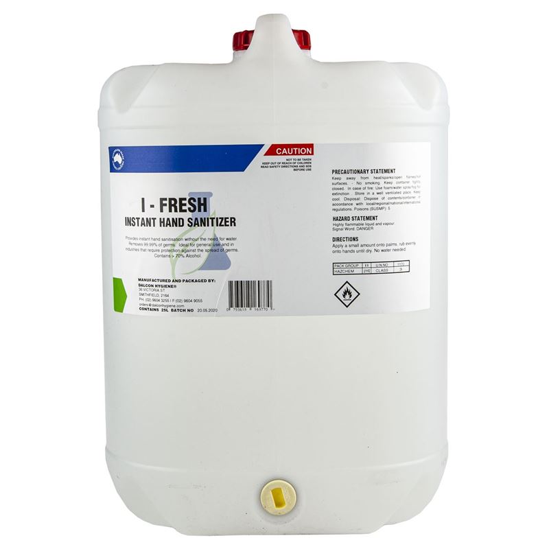I-fresh – Instant Hand Sanitiser 25Ltr REFILL (Made in Australia) – Delivery to Mainland Australia Only
