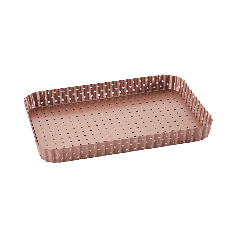Wiltshire – Rose Gold Non-Stick Perforated Loose Base Tart Pan 30.5x20x3cm