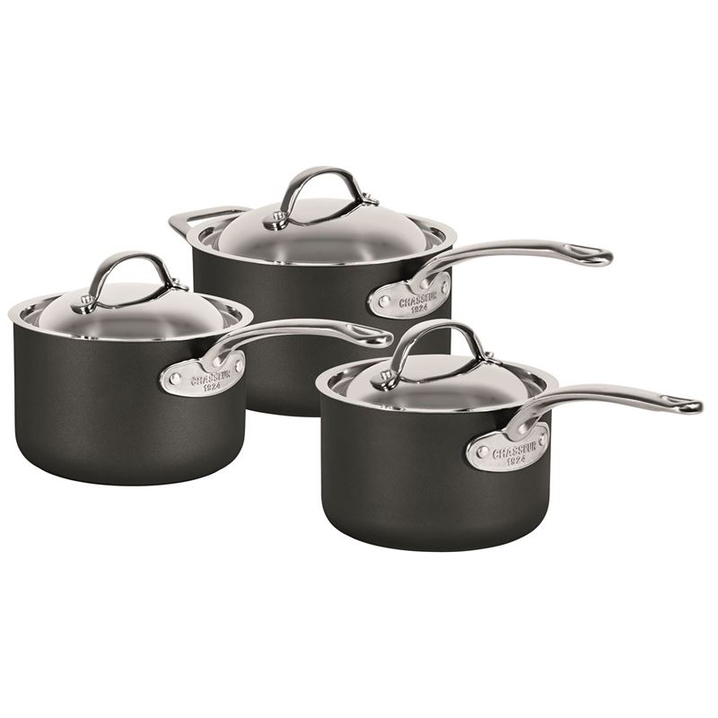Chasseur – Cinq Etoiles Hard Anodised Non-Stick 3pc Saucepan Cookware Set